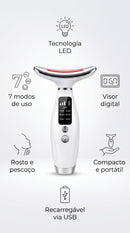 SkinGlow™ — Massageador Facial e de Pescoço com LED