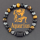 Pulseira do Zodíaco - Signo Personalizado em Pedras Naturais